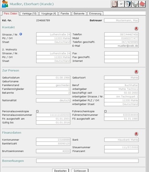 Brokertool Kundendaten detailliert